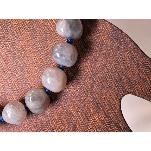 Peyote Multicolor Gray Tones Gemstones 7.75" Bracelet Silver Hammered Charm NWT - Picture 5 of 9